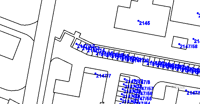 Parcela st. 2147/16 v KÚ Tachov, Katastrální mapa