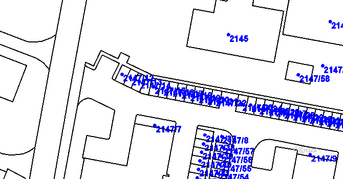 Parcela st. 2147/17 v KÚ Tachov, Katastrální mapa