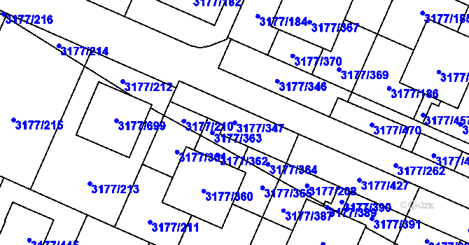Parcela st. 3177/347 v KÚ Tachov, Katastrální mapa
