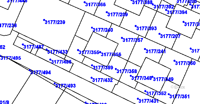 Parcela st. 3177/356 v KÚ Tachov, Katastrální mapa