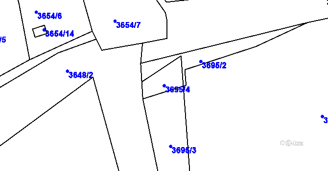 Parcela st. 3695/4 v KÚ Tachov, Katastrální mapa