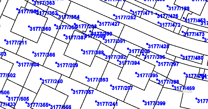 Parcela st. 3177/392 v KÚ Tachov, Katastrální mapa