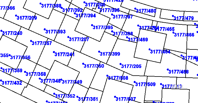 Parcela st. 3177/399 v KÚ Tachov, Katastrální mapa