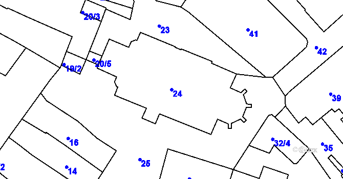 Parcela st. 24 v KÚ Tachov, Katastrální mapa