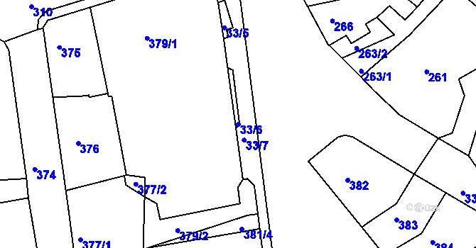 Parcela st. 33/6 v KÚ Tachov, Katastrální mapa