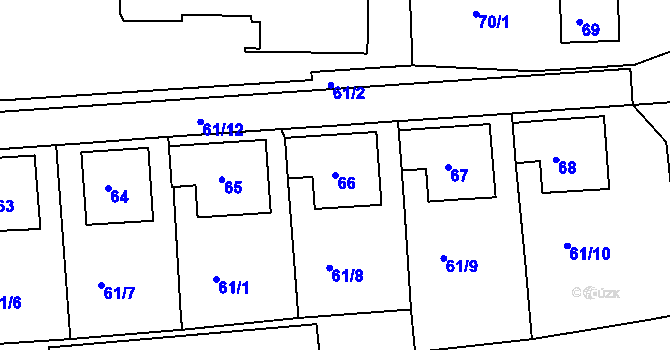 Parcela st. 66 v KÚ Tachov, Katastrální mapa