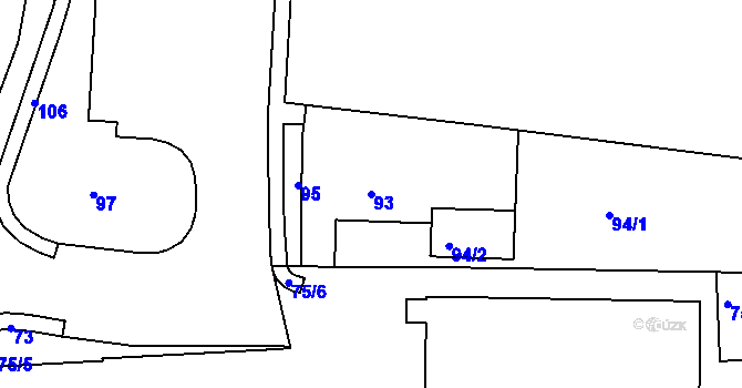 Parcela st. 93 v KÚ Tachov, Katastrální mapa