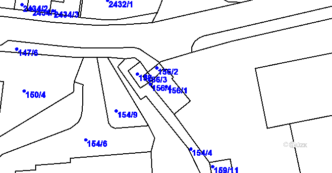 Parcela st. 156/1 v KÚ Tachov, Katastrální mapa
