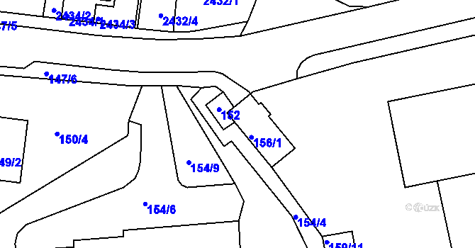 Parcela st. 156/4 v KÚ Tachov, Katastrální mapa