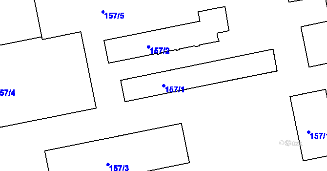 Parcela st. 157/1 v KÚ Tachov, Katastrální mapa