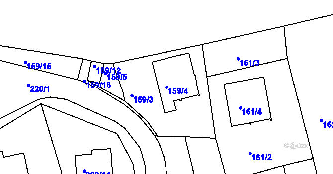 Parcela st. 159/4 v KÚ Tachov, Katastrální mapa