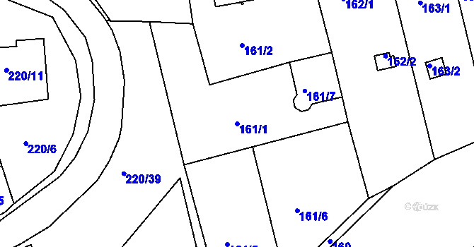 Parcela st. 161/1 v KÚ Tachov, Katastrální mapa