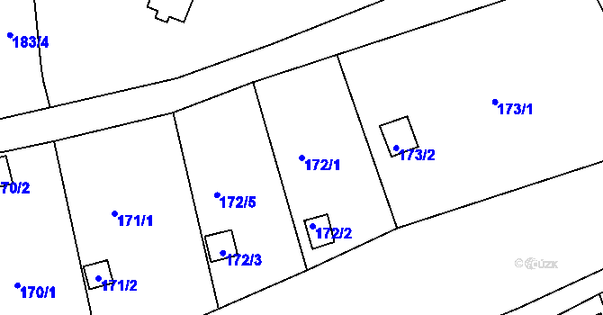 Parcela st. 172/1 v KÚ Tachov, Katastrální mapa