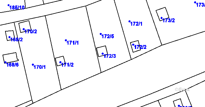 Parcela st. 172/3 v KÚ Tachov, Katastrální mapa