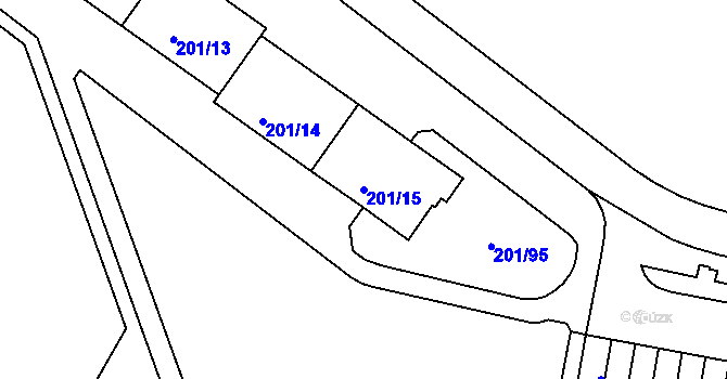 Parcela st. 201/15 v KÚ Tachov, Katastrální mapa