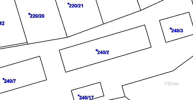 Parcela st. 240/2 v KÚ Tachov, Katastrální mapa