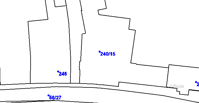 Parcela st. 240/15 v KÚ Tachov, Katastrální mapa
