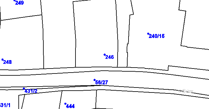 Parcela st. 246 v KÚ Tachov, Katastrální mapa