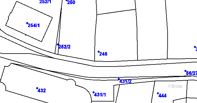 Parcela st. 248 v KÚ Tachov, Katastrální mapa