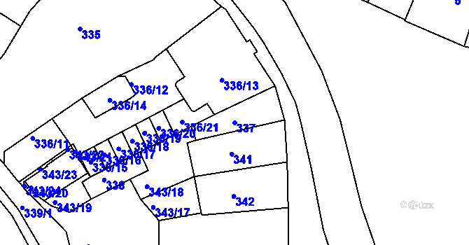 Parcela st. 337 v KÚ Tachov, Katastrální mapa