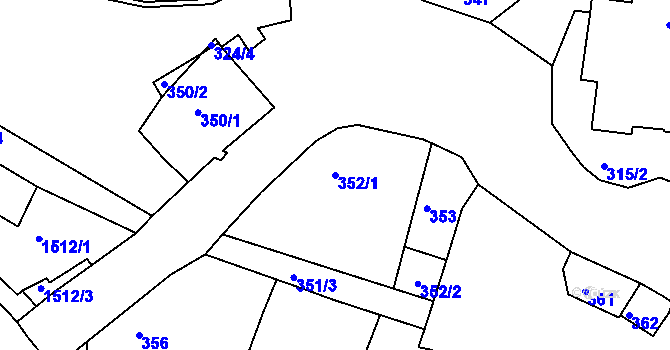 Parcela st. 352/1 v KÚ Tachov, Katastrální mapa