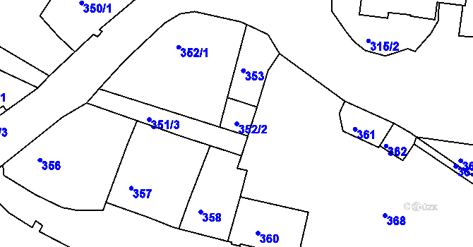 Parcela st. 352/2 v KÚ Tachov, Katastrální mapa