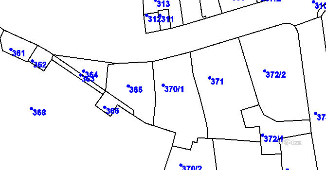 Parcela st. 370/1 v KÚ Tachov, Katastrální mapa