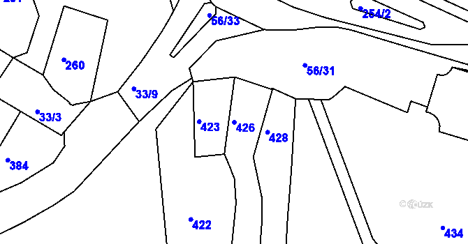 Parcela st. 426 v KÚ Tachov, Katastrální mapa