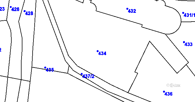 Parcela st. 434 v KÚ Tachov, Katastrální mapa