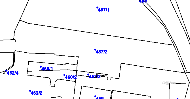 Parcela st. 457/2 v KÚ Tachov, Katastrální mapa