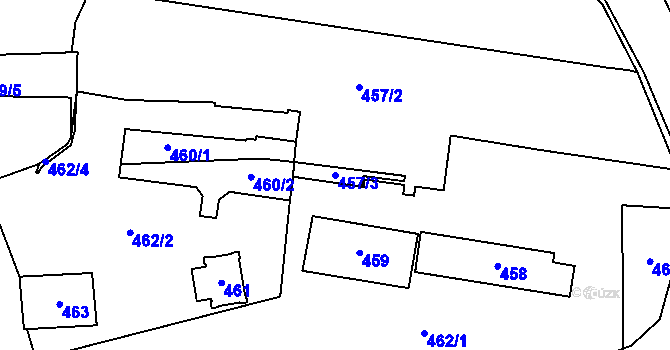 Parcela st. 457/3 v KÚ Tachov, Katastrální mapa