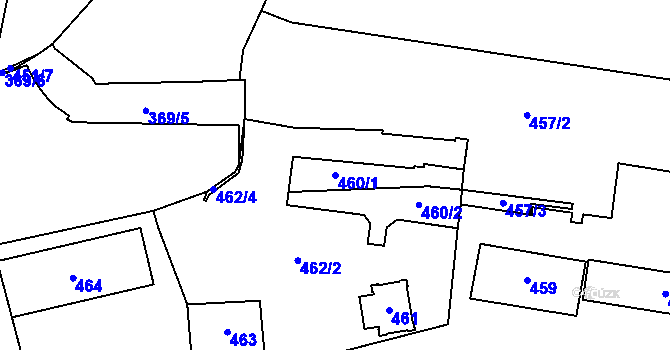 Parcela st. 460/1 v KÚ Tachov, Katastrální mapa