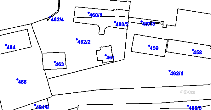 Parcela st. 461 v KÚ Tachov, Katastrální mapa