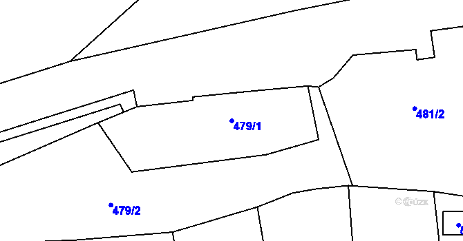 Parcela st. 479/1 v KÚ Tachov, Katastrální mapa