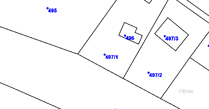 Parcela st. 497/1 v KÚ Tachov, Katastrální mapa