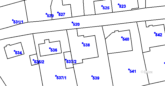 Parcela st. 538 v KÚ Tachov, Katastrální mapa