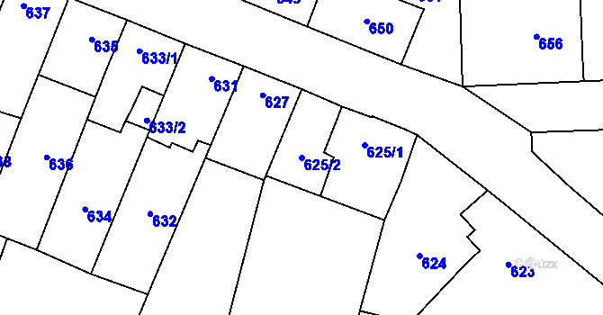 Parcela st. 625/2 v KÚ Tachov, Katastrální mapa