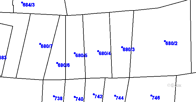 Parcela st. 680/4 v KÚ Tachov, Katastrální mapa