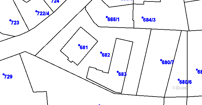Parcela st. 682 v KÚ Tachov, Katastrální mapa