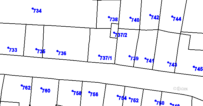 Parcela st. 737 v KÚ Tachov, Katastrální mapa