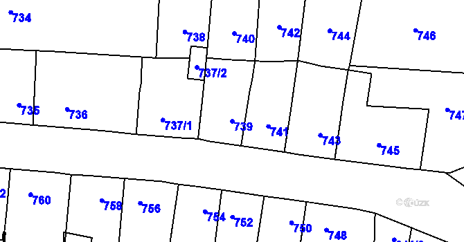 Parcela st. 739 v KÚ Tachov, Katastrální mapa