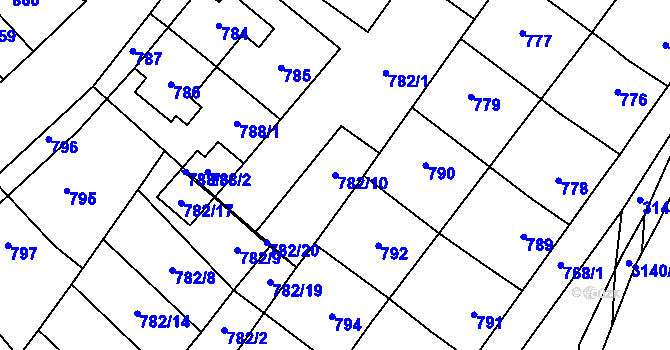 Parcela st. 782/10 v KÚ Tachov, Katastrální mapa