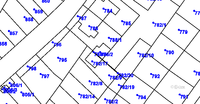 Parcela st. 788/2 v KÚ Tachov, Katastrální mapa