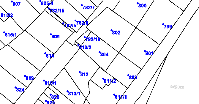 Parcela st. 804 v KÚ Tachov, Katastrální mapa