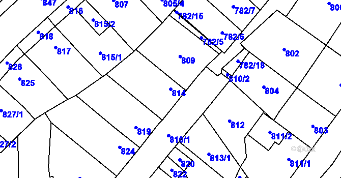 Parcela st. 814 v KÚ Tachov, Katastrální mapa