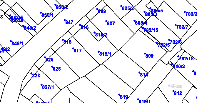 Parcela st. 815/1 v KÚ Tachov, Katastrální mapa