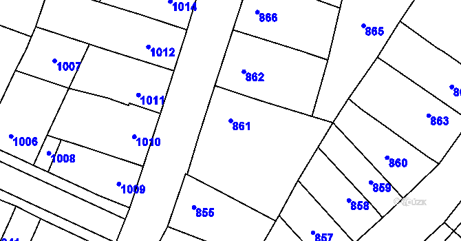Parcela st. 861 v KÚ Tachov, Katastrální mapa