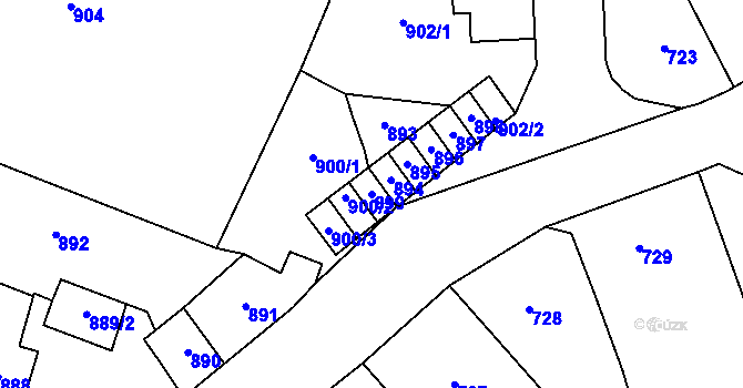 Parcela st. 899 v KÚ Tachov, Katastrální mapa