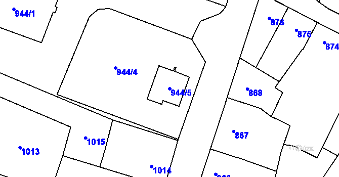 Parcela st. 944/5 v KÚ Tachov, Katastrální mapa