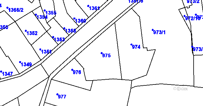 Parcela st. 975 v KÚ Tachov, Katastrální mapa